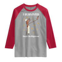 Marcus The Worm Meme Raglan Shirt I Survived 67 Days On Rigatoni - Wonder Print Shop