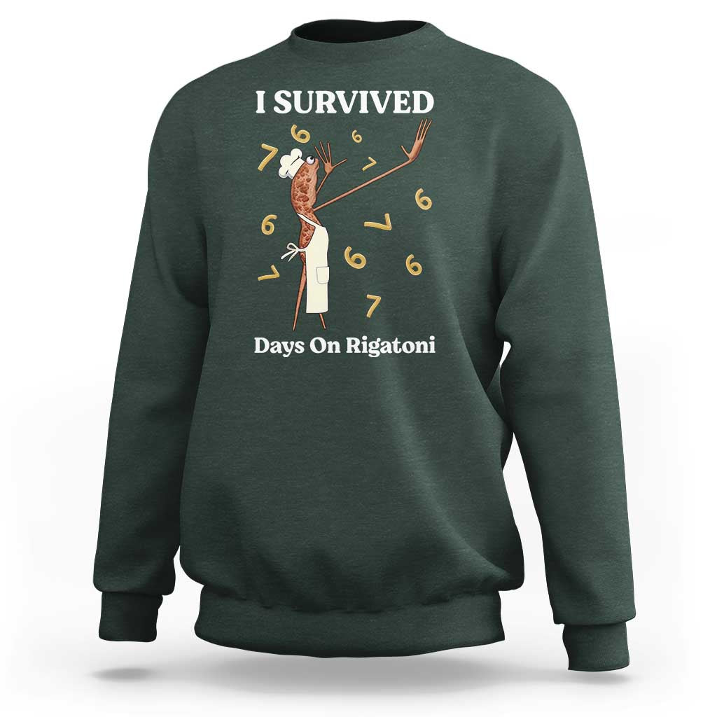 Marcus The Worm Meme Sweatshirt I Survived 67 Days On Rigatoni - Wonder Print Shop
