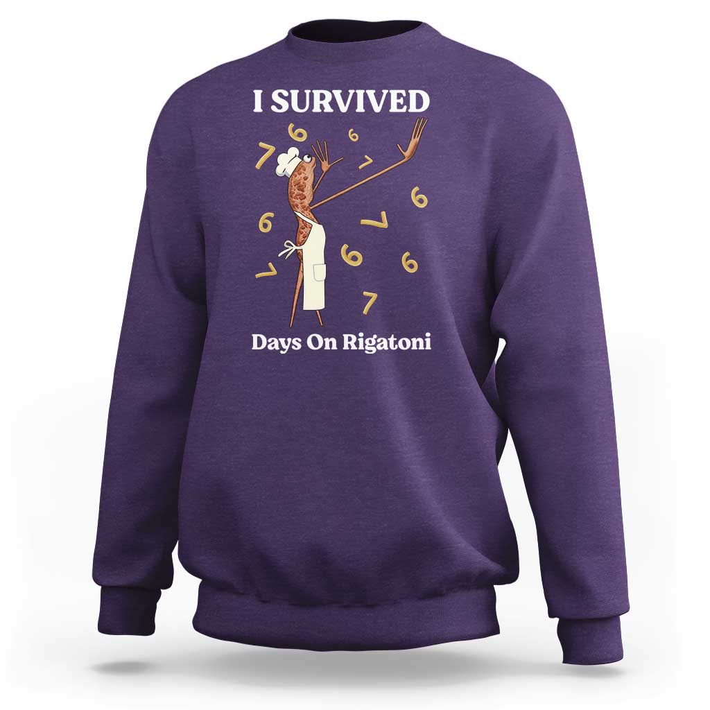 Marcus The Worm Meme Sweatshirt I Survived 67 Days On Rigatoni - Wonder Print Shop