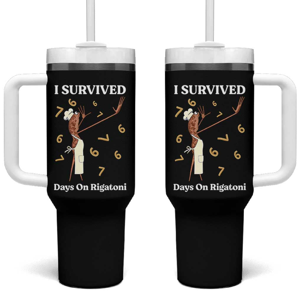 Marcus The Worm Meme Tumbler With Handle I Survived 67 Days On Rigatoni - Wonder Print Shop