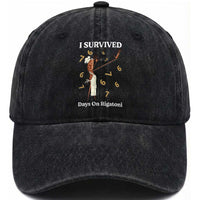 Marcus The Worm Meme Washed Cotton Baseball Cap I Survived 67 Days On Rigatoni