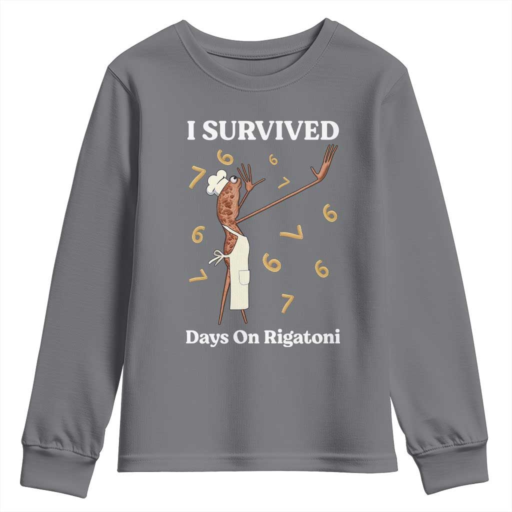Marcus The Worm Meme Youth Sweatshirt I Survived 67 Days On Rigatoni - Wonder Print Shop