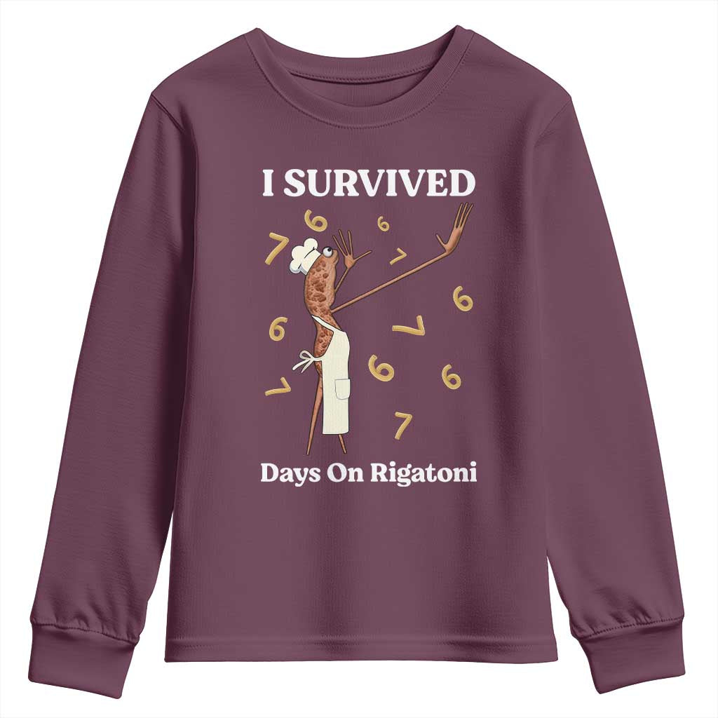 Marcus The Worm Meme Youth Sweatshirt I Survived 67 Days On Rigatoni - Wonder Print Shop