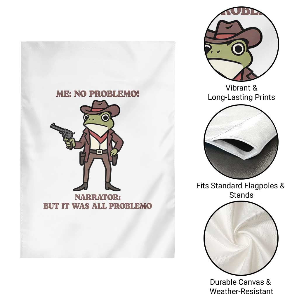 Cowboy Frog Meme Garden Flag Funny Me No Problemo Narrator - Wonder Print Shop