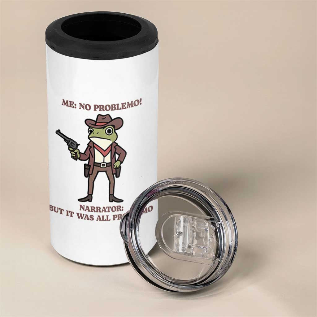 Cowboy Frog Meme 4 in 1 Can Cooler Tumbler Funny Me No Problemo Narrator - Wonder Print Shop