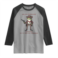 Cowboy Frog Meme Raglan Shirt Funny Me No Problemo Narrator - Wonder Print Shop