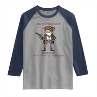 Cowboy Frog Meme Raglan Shirt Funny Me No Problemo Narrator - Wonder Print Shop