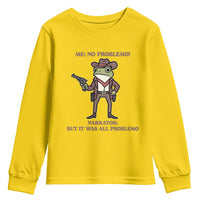 Cowboy Frog Meme Youth Sweatshirt Funny Me No Problemo Narrator - Wonder Print Shop