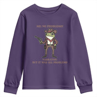 Cowboy Frog Meme Youth Sweatshirt Funny Me No Problemo Narrator - Wonder Print Shop