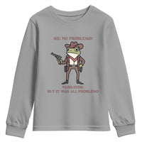 Cowboy Frog Meme Youth Sweatshirt Funny Me No Problemo Narrator - Wonder Print Shop