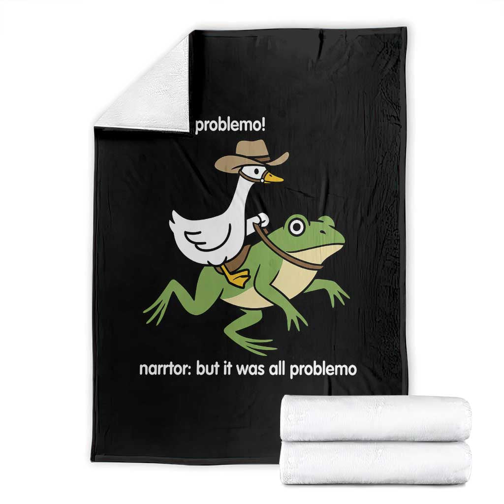 Cowboy Goose Meme Throw Blanket Funny Frog Me No Problemo Narrator - Wonder Print Shop