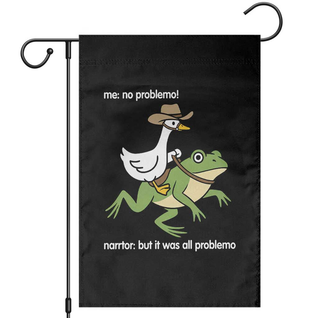Cowboy Goose Meme Garden Flag Funny Frog Me No Problemo Narrator - Wonder Print Shop