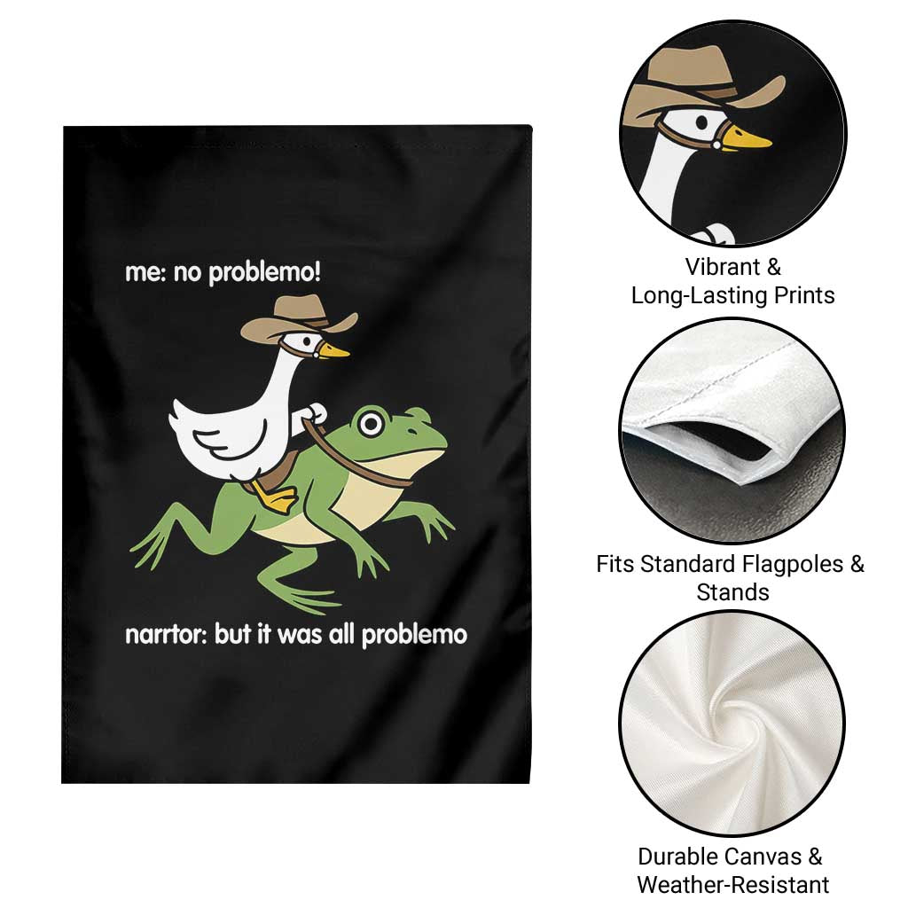 Cowboy Goose Meme Garden Flag Funny Frog Me No Problemo Narrator - Wonder Print Shop