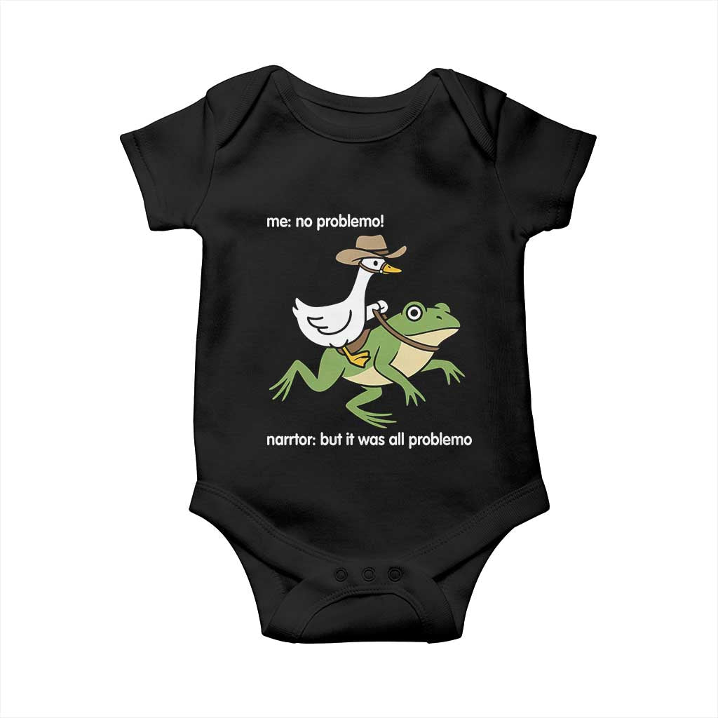 Cowboy Goose Meme Baby Onesie Funny Frog Me No Problemo Narrator - Wonder Print Shop