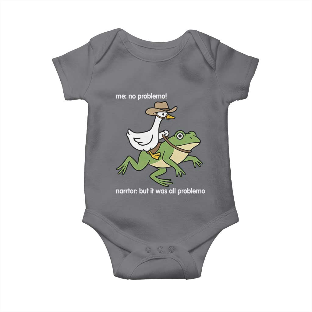Cowboy Goose Meme Baby Onesie Funny Frog Me No Problemo Narrator - Wonder Print Shop