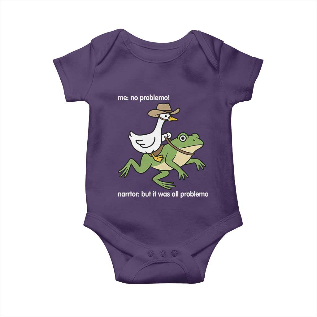 Cowboy Goose Meme Baby Onesie Funny Frog Me No Problemo Narrator - Wonder Print Shop