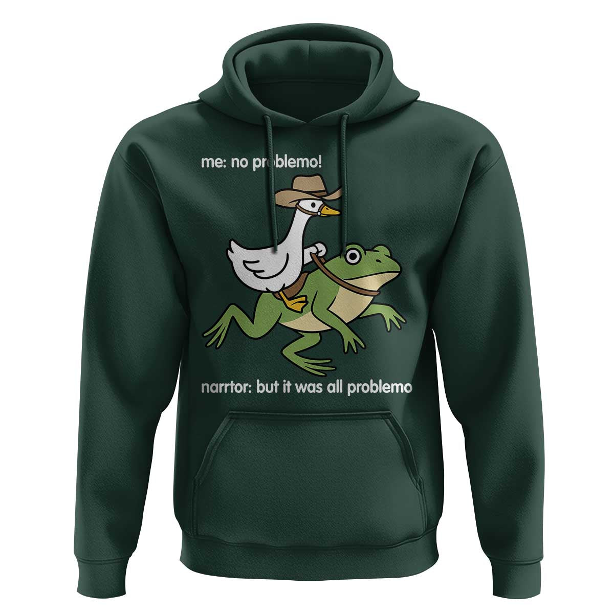 Cowboy Goose Meme Hoodie Funny Frog Me No Problemo Narrator - Wonder Print Shop