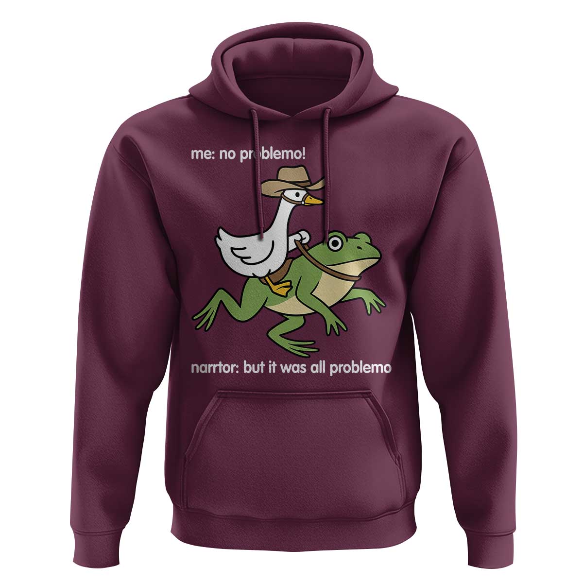 Cowboy Goose Meme Hoodie Funny Frog Me No Problemo Narrator - Wonder Print Shop