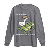 Cowboy Goose Meme Long Sleeve Shirt Funny Frog Me No Problemo Narrator - Wonder Print Shop