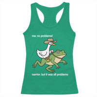 Cowboy Goose Meme Racerback Tank Top Funny Frog Me No Problemo Narrator - Wonder Print Shop