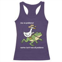 Cowboy Goose Meme Racerback Tank Top Funny Frog Me No Problemo Narrator - Wonder Print Shop