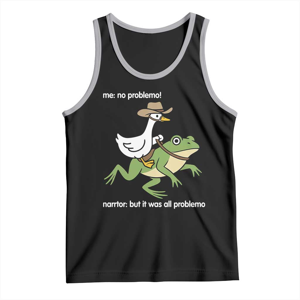 Cowboy Goose Meme Tank Top Funny Frog Me No Problemo Narrator - Wonder Print Shop