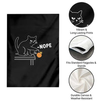 No Kings Protest Garden Flag Funny Cat Kicking Crown - Wonder Print Shop