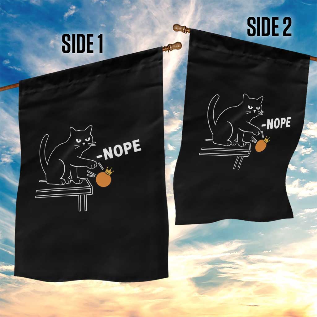 No Kings Protest Garden Flag Funny Cat Kicking Crown - Wonder Print Shop
