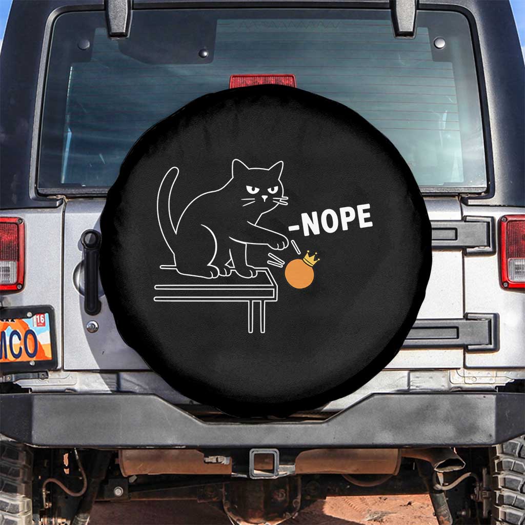 No Kings Protest Spare Tire Cover Funny Cat Kicking Crown - Wonder Print Shop