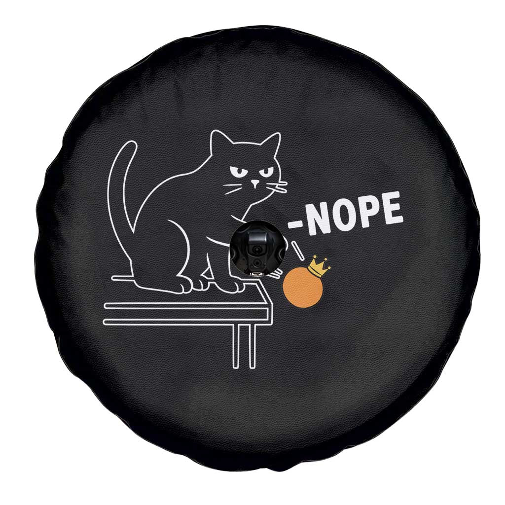 No Kings Protest Spare Tire Cover Funny Cat Kicking Crown - Wonder Print Shop