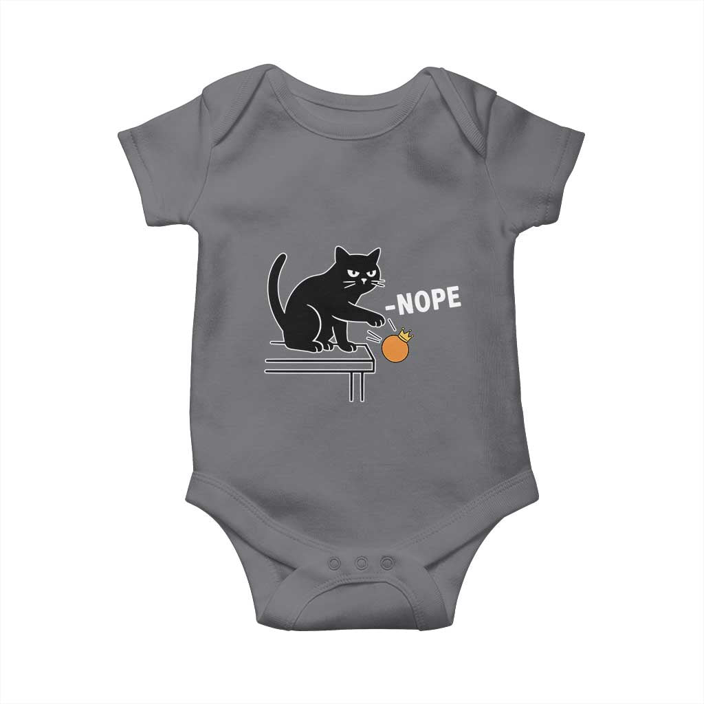 No Kings Protest Baby Onesie Funny Cat Kicking Crown - Wonder Print Shop