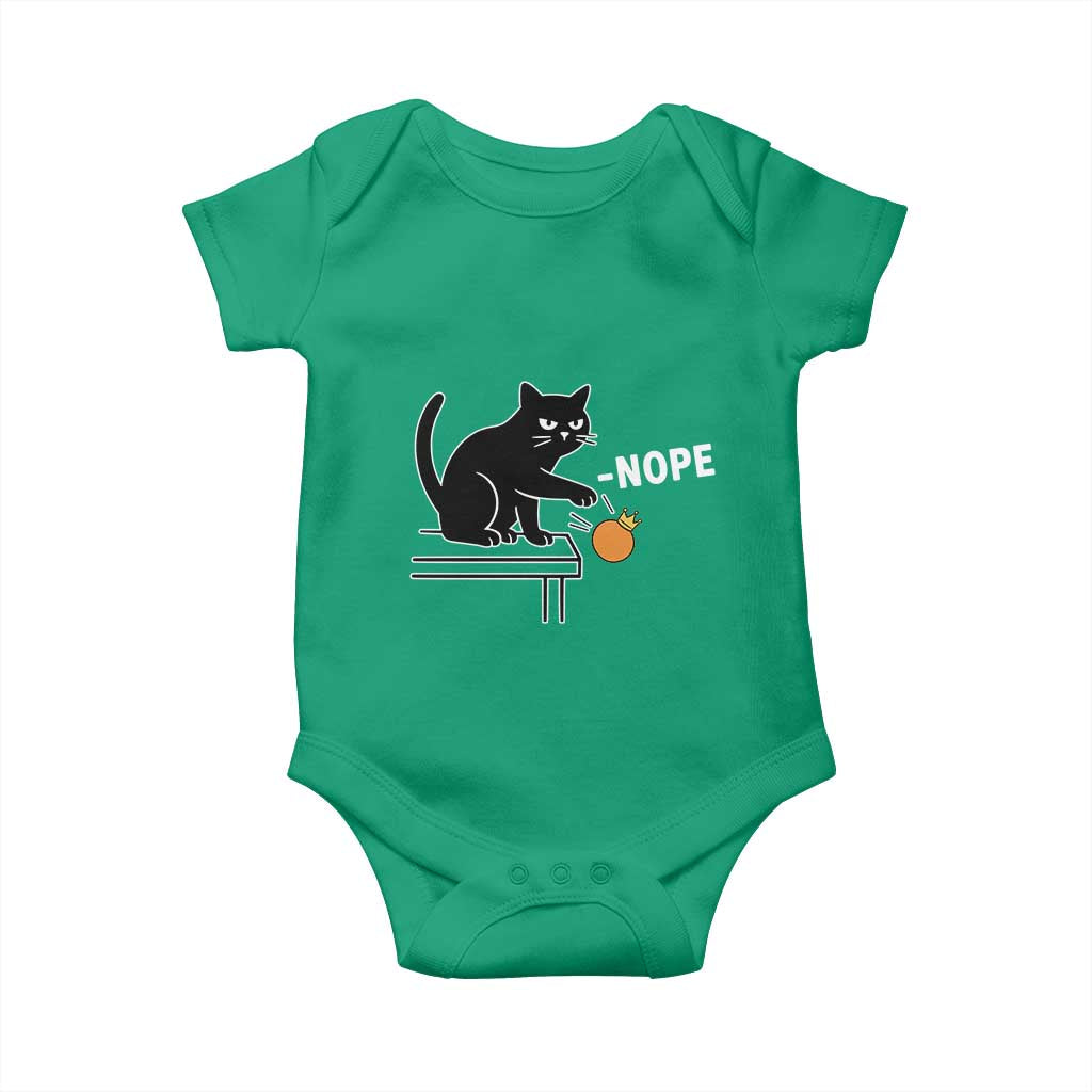 No Kings Protest Baby Onesie Funny Cat Kicking Crown - Wonder Print Shop
