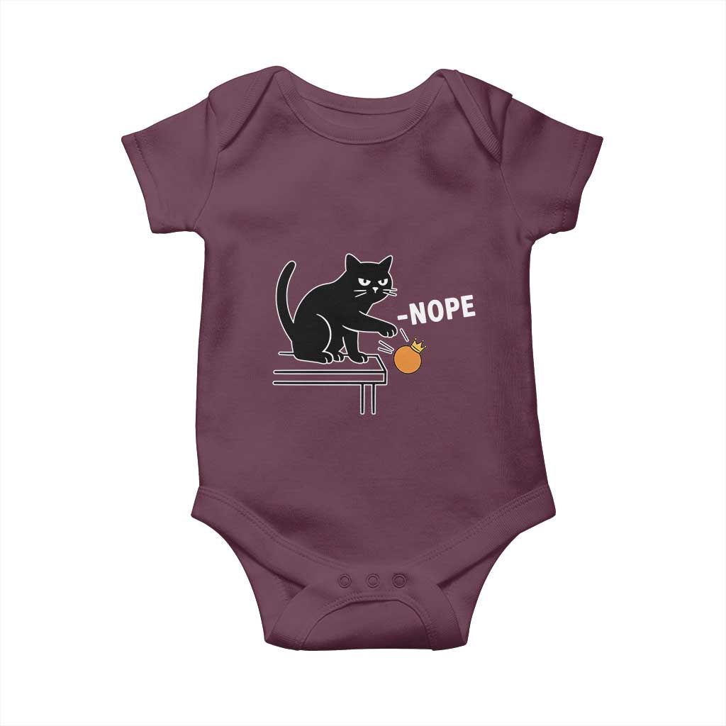 No Kings Protest Baby Onesie Funny Cat Kicking Crown - Wonder Print Shop