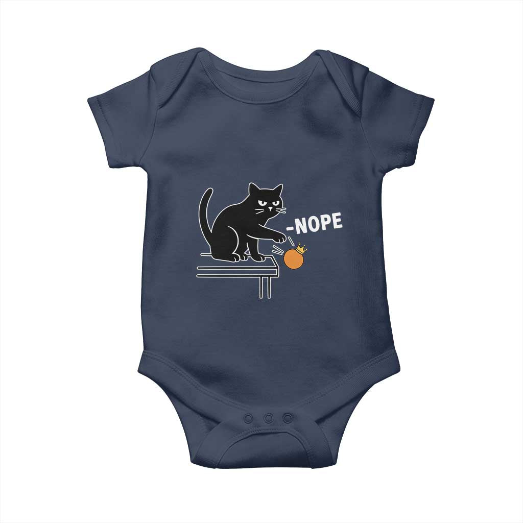 No Kings Protest Baby Onesie Funny Cat Kicking Crown - Wonder Print Shop