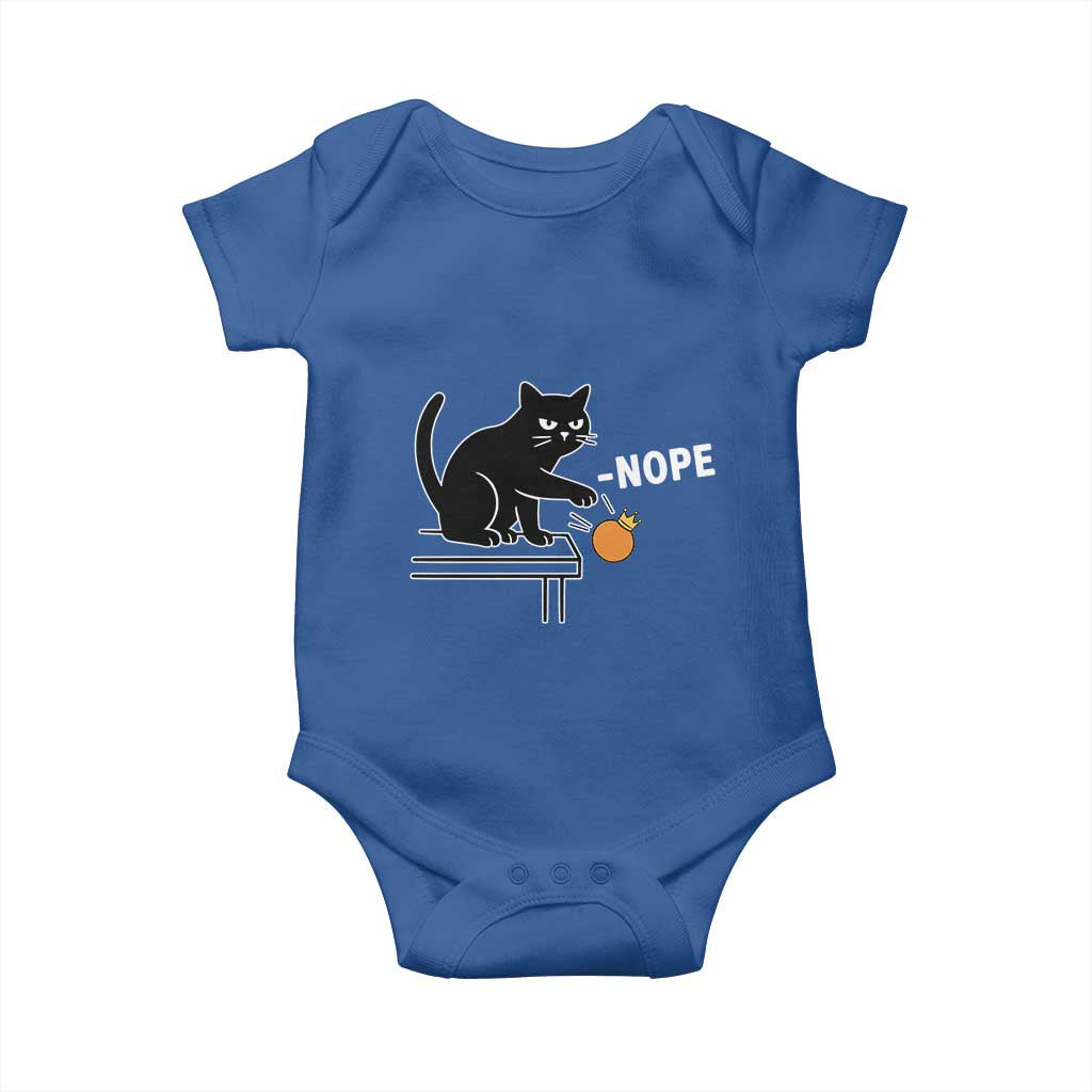 No Kings Protest Baby Onesie Funny Cat Kicking Crown - Wonder Print Shop