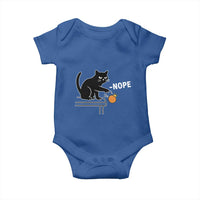 No Kings Protest Baby Onesie Funny Cat Kicking Crown - Wonder Print Shop