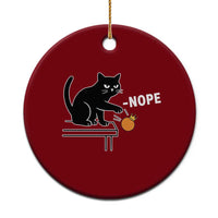 No Kings Protest Ceramic Ornament Funny Cat Kicking Crown - Wonder Print Shop