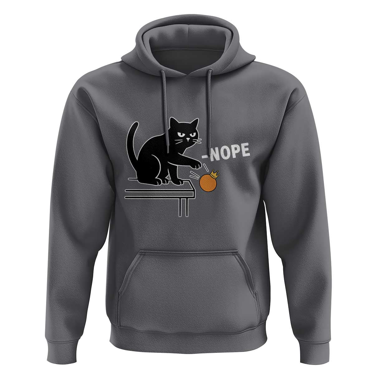 No Kings Protest Hoodie Funny Cat Kicking Crown - Wonder Print Shop