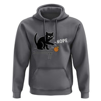 No Kings Protest Hoodie Funny Cat Kicking Crown - Wonder Print Shop