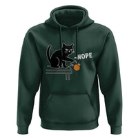 No Kings Protest Hoodie Funny Cat Kicking Crown - Wonder Print Shop