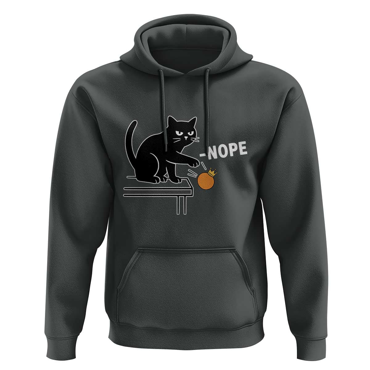 No Kings Protest Hoodie Funny Cat Kicking Crown - Wonder Print Shop