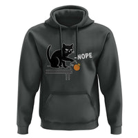 No Kings Protest Hoodie Funny Cat Kicking Crown - Wonder Print Shop