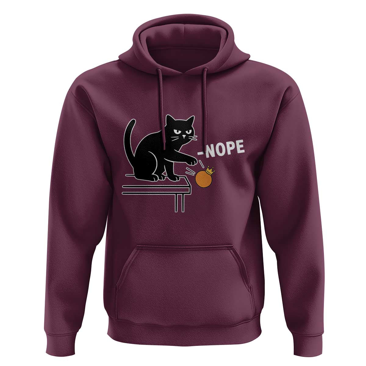 No Kings Protest Hoodie Funny Cat Kicking Crown - Wonder Print Shop