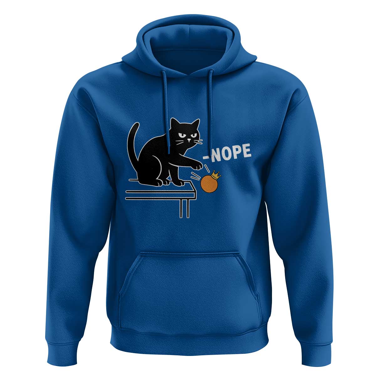 No Kings Protest Hoodie Funny Cat Kicking Crown - Wonder Print Shop