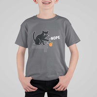 No Kings Protest T Shirt For Kid Funny Cat Kicking Crown - Wonder Print Shop