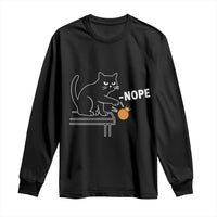 No Kings Protest Long Sleeve Shirt Funny Cat Kicking Crown - Wonder Print Shop