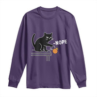 No Kings Protest Long Sleeve Shirt Funny Cat Kicking Crown - Wonder Print Shop