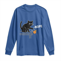 No Kings Protest Long Sleeve Shirt Funny Cat Kicking Crown - Wonder Print Shop