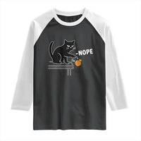 No Kings Protest Raglan Shirt Funny Cat Kicking Crown - Wonder Print Shop