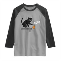 No Kings Protest Raglan Shirt Funny Cat Kicking Crown - Wonder Print Shop